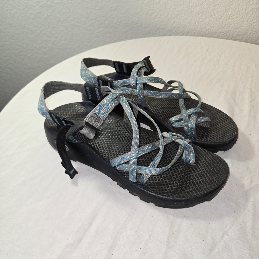 Chaco Women's Sandals in Black and Light Blue